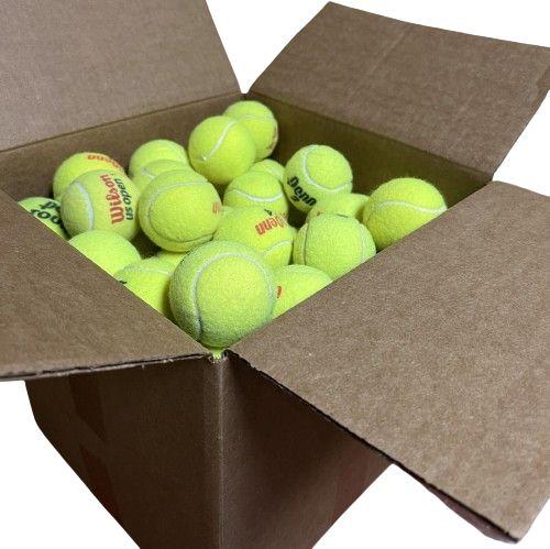 100 Grade A Used Tennis Balls (Indoor Courts Only)  - Yellow Green - Excellent