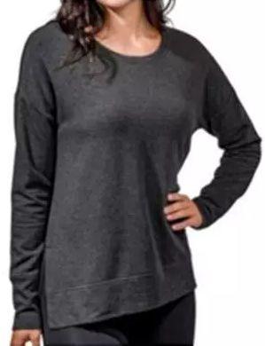 Active Life Women's Side Slit Modal Top (Large) - Black Heather