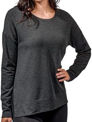 Active Life Women's Side Slit Modal Top (Small) - Black Heather