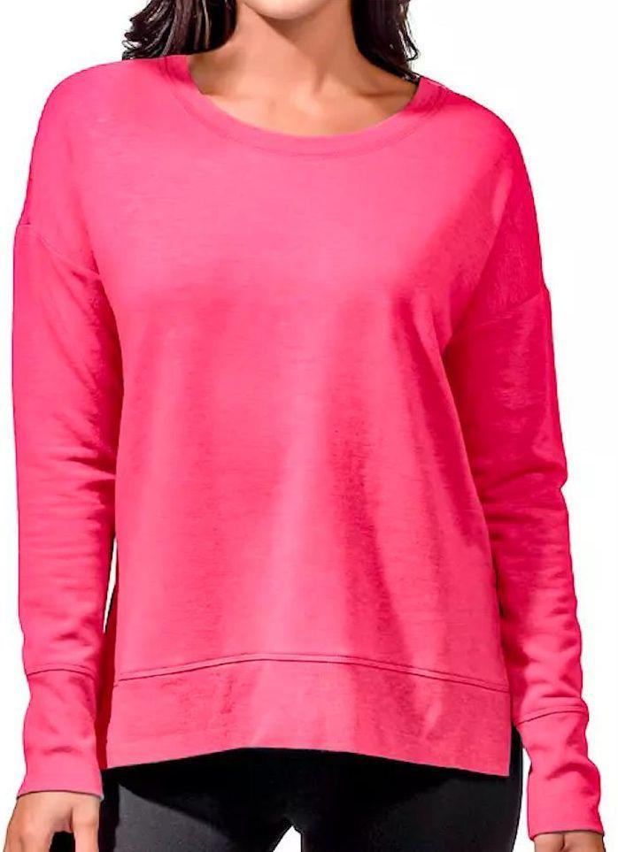 Active Life Women's Side Slit Modal Top (XX Large) - Pink Heather