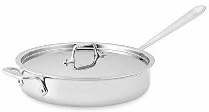 All-Clad  4403 3-Qt Tri-Ply Saute Pan with Lid - Silver - Excellent