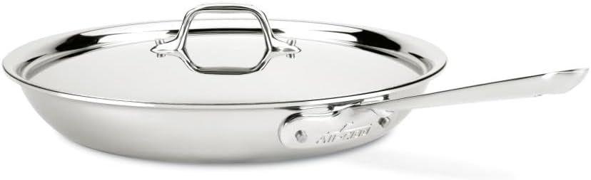 All-Clad  D3 3-Ply Bonded Fry-Pan with Lid 12- inch  - Silver - Excellent