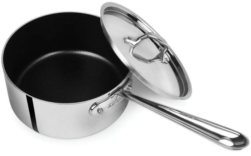 All-Clad  Tri-Ply Non-Stick 3-qt Sauce Pan with lid - Silver - Excellent