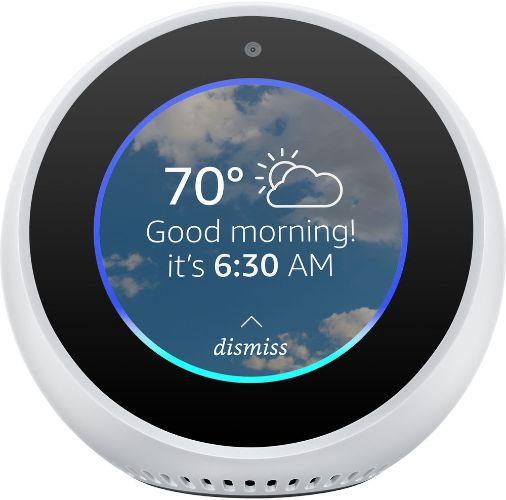 Amazon  Echo Spot 2.5" Smart Display with Alexa - White - Premium