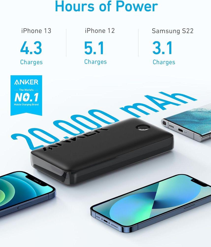 Anker 335 Power Bank (PowerCore 20K) | A1288 - Black
