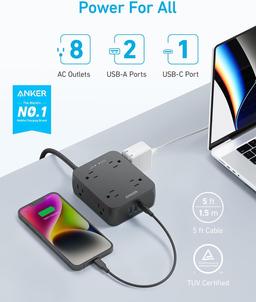 Anker 341 USB Power Strip 5ft | A9183 - Black