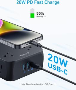 Anker 341 USB Power Strip 5ft | A9183 - Black