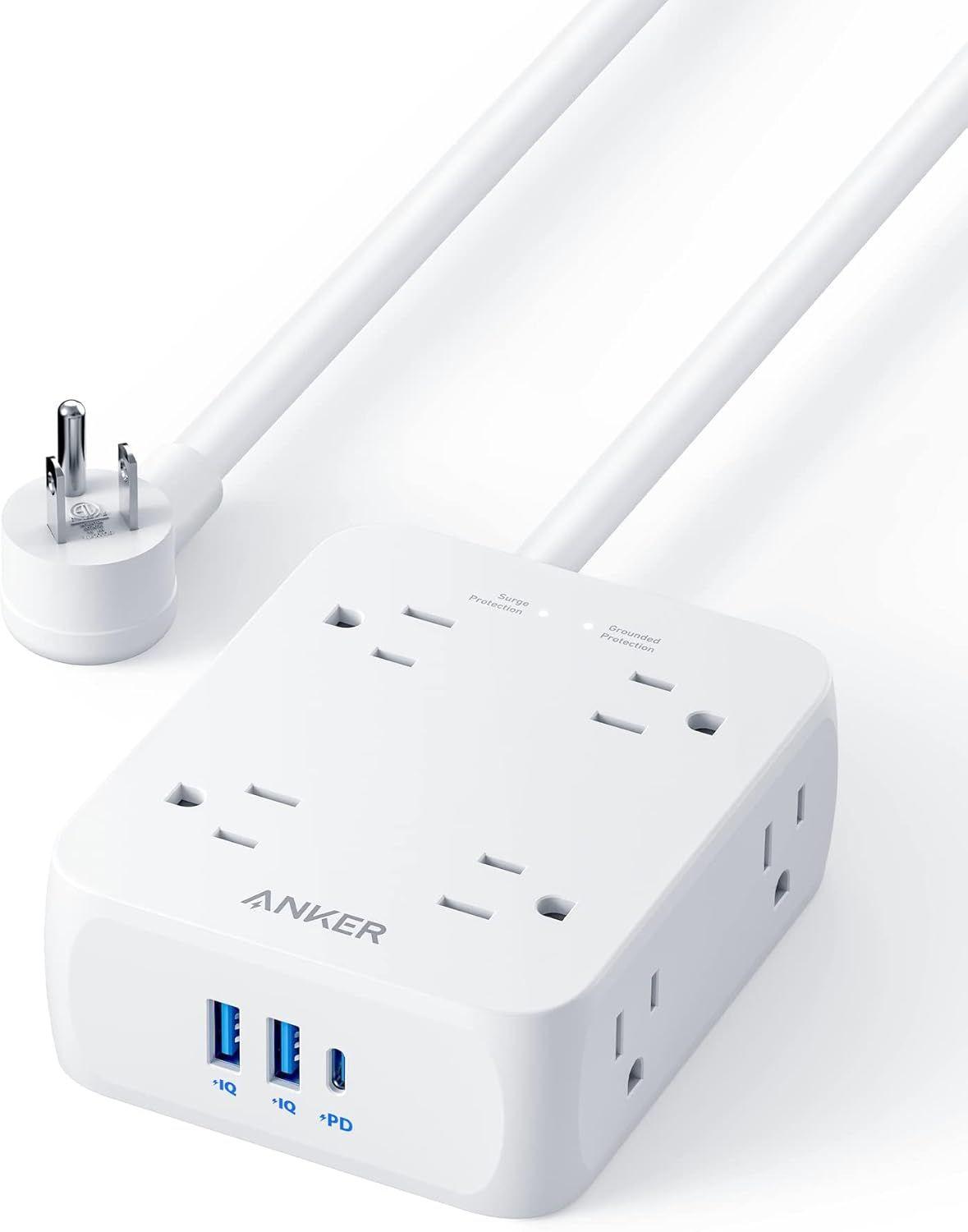 Anker  341 USB Power Strip 5Ft. - White - Brand New