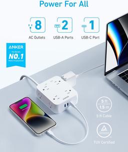 Anker 341 USB Power Strip 5ft | A9183 - White