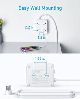 Anker 341 USB Power Strip 5ft | A9183 - White