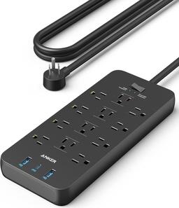Anker 351 Power Strip 12 Outlets 5ft 2-Pack | A9192 - Black
