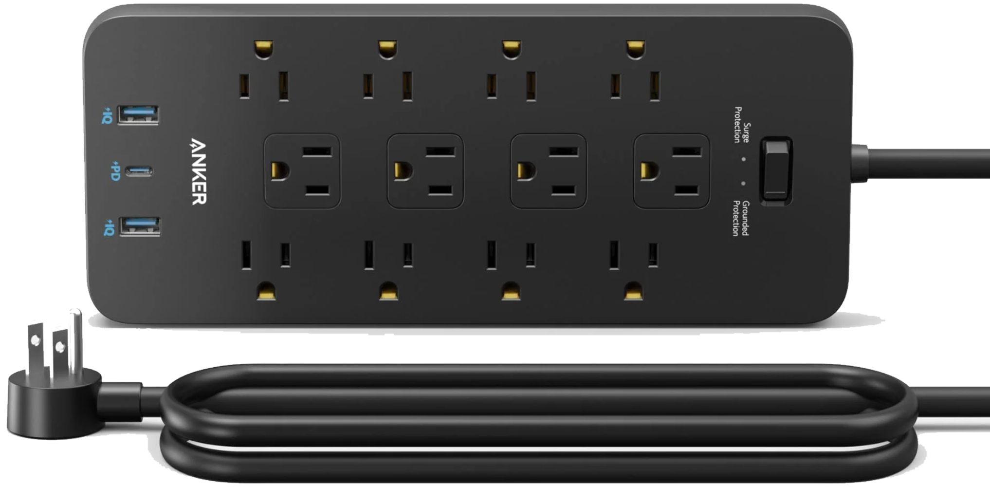Anker 351 Power Strip 12 Outlets 5ft 2-Pack | A9192 - Black