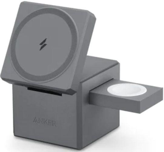 Anker  3-in-1 Cube Charger Stand with MagSafe - Grey - Brand New