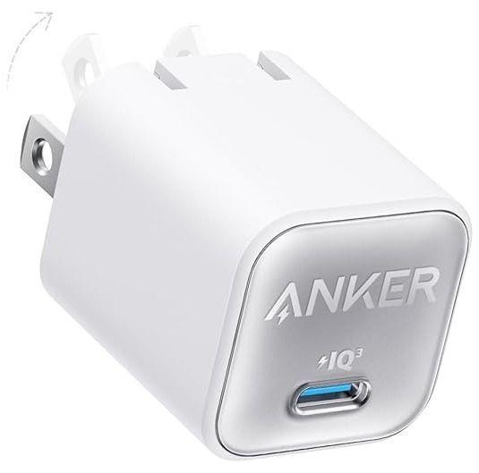 Anker  551 Charger Nano 3 USB-C GaN 30W PIQ 3.0 Foldable PPS - Aurora White - Excellent