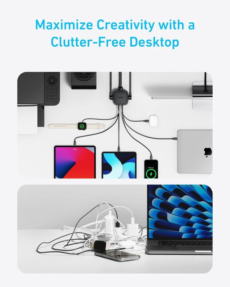 Anker Charging Station 9-in-1 (100W) 5ft | A91C6 - Black Stone