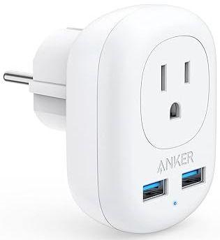 Anker  European Travel PowerExtend USB Plug Power Adapter - White - Excellent