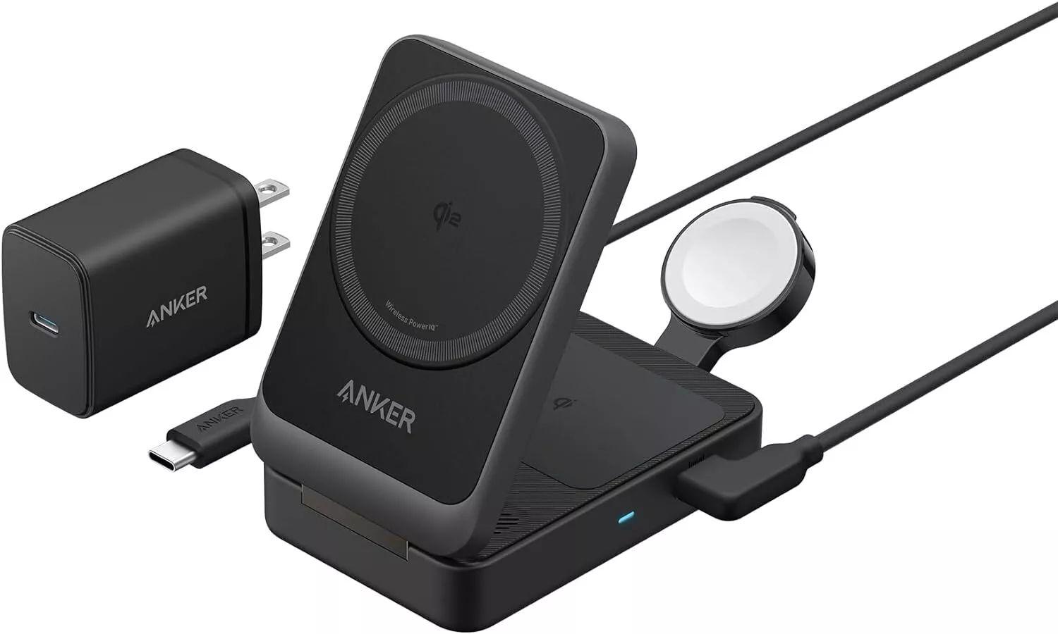 Anker  MagGo 3-in-1 Wireless Charging Station - Black - Excellent