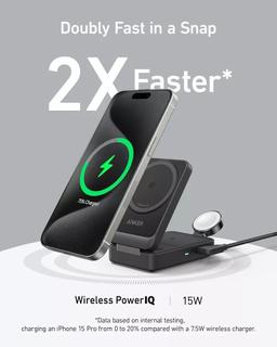 Anker MagGo 3-in-1 Wireless Charging Station - Black