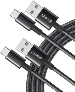 Anker Premium Nylon USB-C to USB-A Cable (2-Pack) - Black