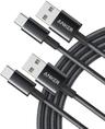 Anker Premium Nylon USB-C to USB-A Cable (2-Pack) - Black