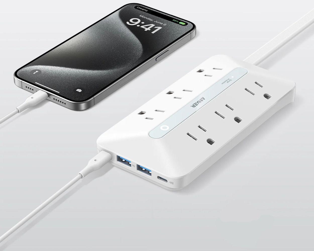Anker USB Power Strip 10-in-1 (20W) 5ft | A91F2 - White