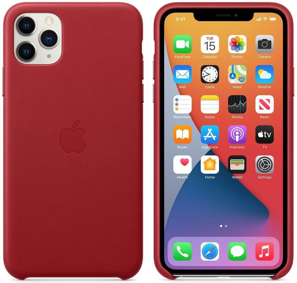 Apple Leather Phone Case for iPhone 11 Pro Max - Red