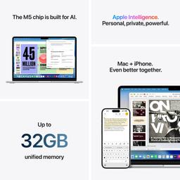 MacBook Air (2026) 15.3-inch - Silver - Apple M5 chip: 10‑core CPU/10-core GPU - 16GB RAM - 512GB