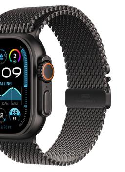 Apple Watch Milanese Loop Band (49mm) - Black - Large Size