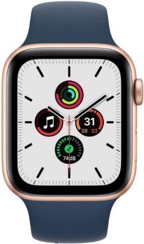 Apple Watch SE 1st Gen (2020) (Cellular + GPS) - 32GB - 40mm - Gold - Space Grey Aluminum Case with Abyss Blue with Black Rubber Sport Band
