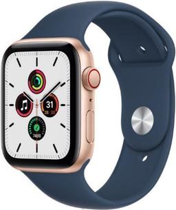 Apple Watch SE 1st Gen (2020) (Cellular + GPS) - 32GB - 40mm - Gold - Space Grey Aluminum Case with Abyss Blue with Black Rubber Sport Band