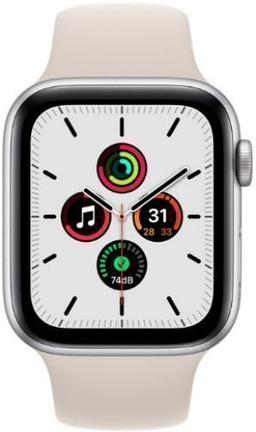 Apple Watch SE 1st Gen (2020) (GPS) - 32GB - 40mm - Silver Aluminum Case with Starlight Rubber Sport Band