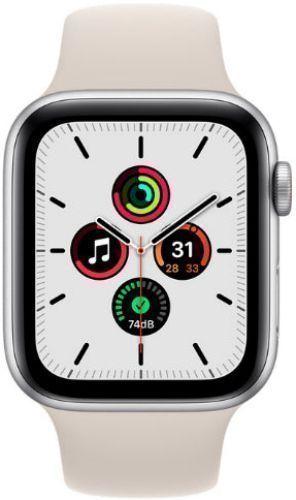 Apple Watch SE 1st Gen (2020) (GPS) - 32GB - 40mm - Silver Aluminum Case with Starlight Rubber Sport Band