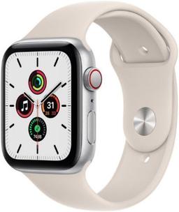 Apple Watch SE 1st Gen (2020) (GPS) - 32GB - 40mm - Silver Aluminum Case with Starlight Rubber Sport Band