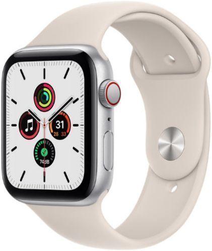 Apple Watch SE 1st Gen (2020) (GPS) - 32GB - 40mm - Silver Aluminum Case with Starlight Rubber Sport Band