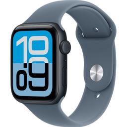 Apple Watch SE 3rd Gen (2025) (Cellular + GPS) - 64GB - 44mm - Midnight Aluminum Case with Anchor Blue Silicone Sport Band - M/L Size