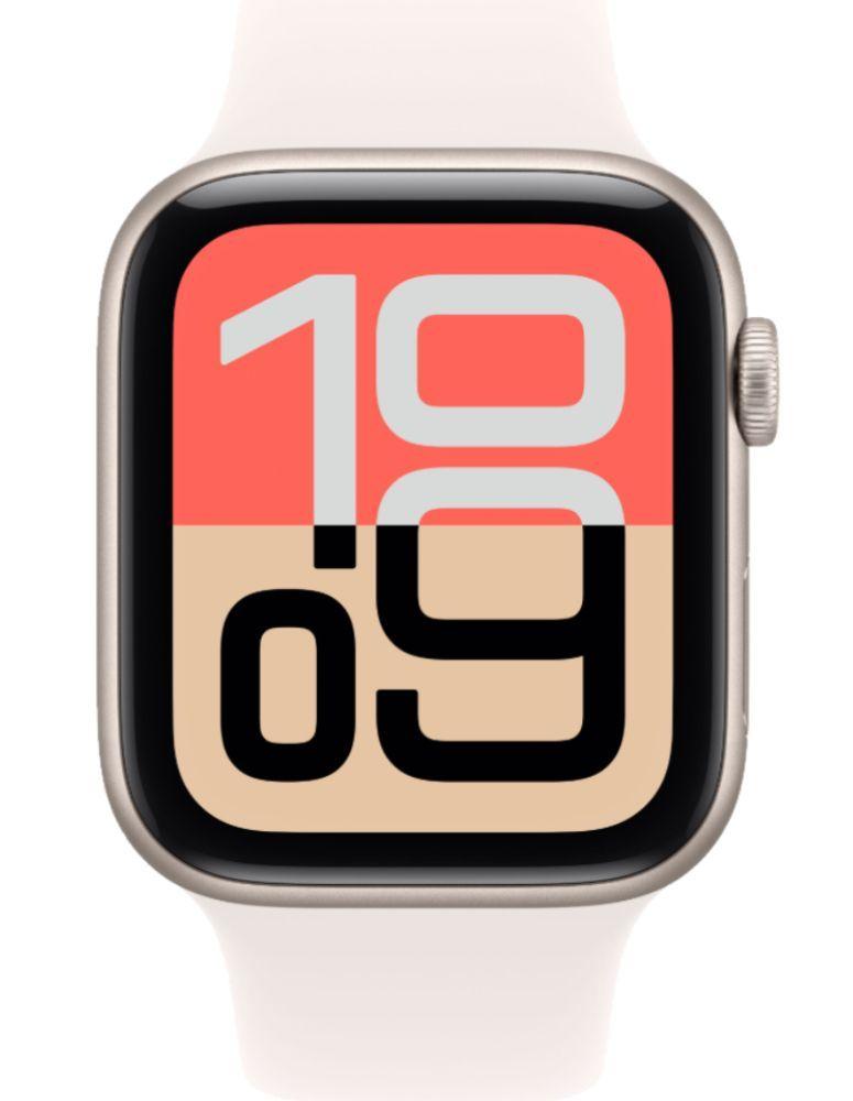 Apple Watch SE 3rd Gen (2025) (Cellular + GPS) - 64GB - 40mm - Starlight Aluminum Case with Light Blush Silicone Sport Band - M/L Size