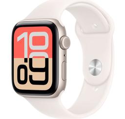Apple Watch SE 3rd Gen (2025) (Cellular + GPS) - 64GB - 40mm - Starlight Aluminum Case with Light Blush Silicone Sport Band - M/L Size