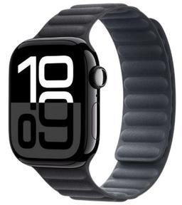 Apple Watch Series 10 (Cellular + GPS) - 64GB - 42mm - Jet Black Aluminum Case with Black Rubber Magnetic Link Band - One Size