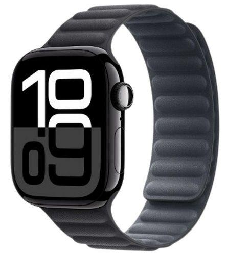Apple Watch Series 10 (Cellular + GPS) - 64GB - 42mm - Jet Black Aluminum Case with Black Rubber Magnetic Link Band - One Size