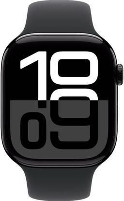 Apple Watch Series 10 (Cellular + GPS) - 64GB - 42mm - Jet Black Aluminum Case with Black Rubber Sport Band - One Size