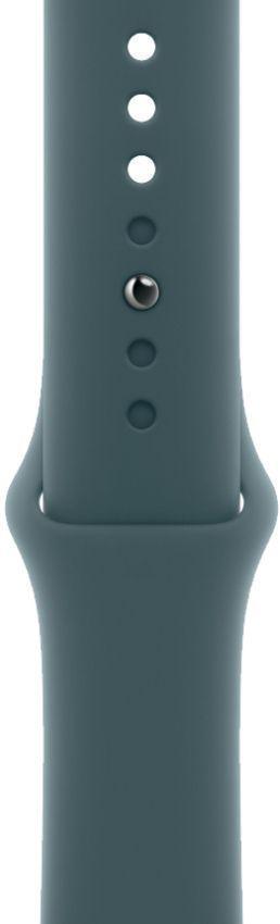 Apple Watch Series 10 (GPS) - 64GB - 42mm - Jet Black Aluminum Case with Lake Green Rubber Sport Band - One Size