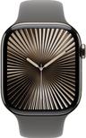 Apple Watch Series 10 (Cellular + GPS) - 64GB - 42mm - Natural Titanium Case with Stone Grey Rubber Sport Band - One Size