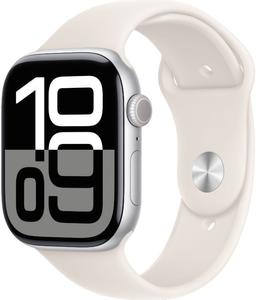 Apple Watch Series 10 (GPS) - 64GB - 42mm - Silver Aluminum Case with Starlight Rubber Sport Band - One Size
