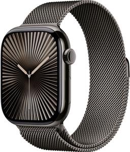 Apple Watch Series 10 (Cellular + GPS) - 64GB - 42mm - Slate Titanium Case with Slate Stainless Steel Milanese Loop Band - One Size