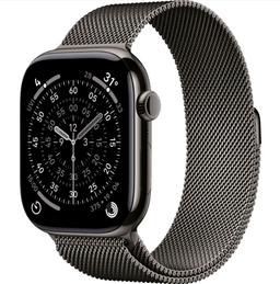 Apple Watch Series 11 (Cellular + GPS) - 64GB - 42mm - Slate Titanium Case with Slate Stainless Steel Milanese Loop Band - S/M Size
