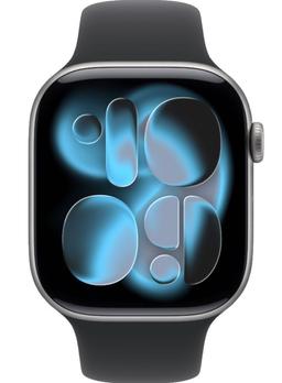 Apple Watch Series 11 (Cellular + GPS) - 64GB - 42mm - Space Grey Aluminum Case with Black Silicone Sport Band - S/M Size