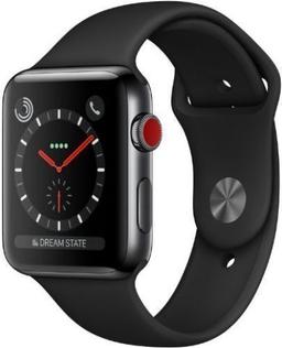 Apple Watch Series 3 (Cellular + GPS) - 16GB - 38mm - Space Black Stainless Steel Case with Black Rubber Sport Band