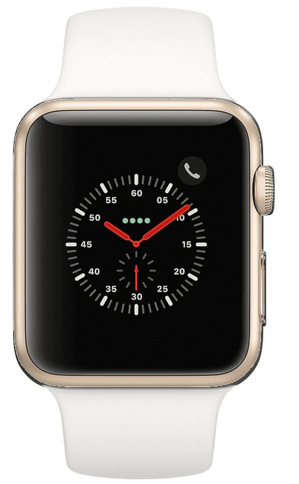 Apple Watch Series 3 (Cellular + GPS) - 16GB - 42mm - Gold Aluminum Case with White Rubber Sport Band