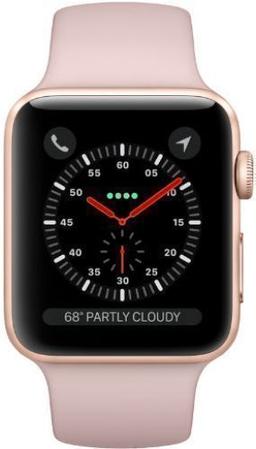 Apple Watch Series 3 (Cellular + GPS) - 16GB - 38mm - Gold Aluminum Case with Pink Sand Rubber Sport Band
