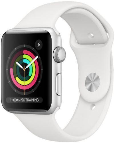 Apple Watch Series 3 (GPS) - 8GB - 38mm - Silver Aluminum Case with White Rubber Sport Band